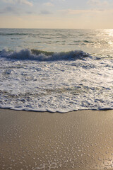 Sea beach wave white sand beach sky with cloud Samui Thailand