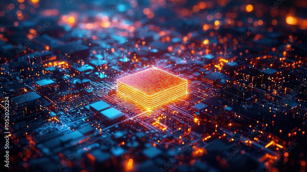 Poster exploring the intricate world of microprocessors and digital technology innovations