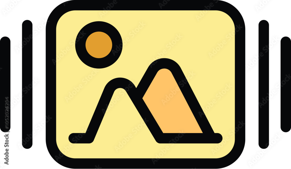 Poster simple vector icon of a photo gallery, symbolizing browsing or viewing a collection of images