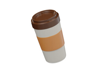 Coffee icon 3d render illustration