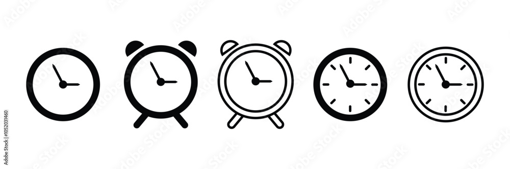 Aufkleber clock icon set. time icon vector. watch icon symbol. wall clock vector icon. schedule timer sign for