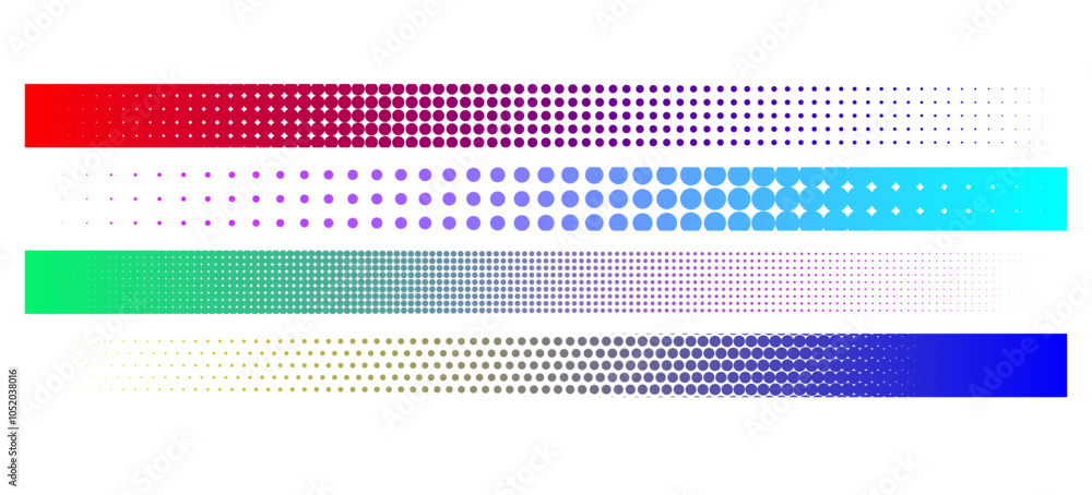 Poster colorful gradient patterns showcasing a variety of shapes and hues for design
