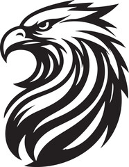Fototapeta premium flying eagle head logo icon silhouette vector art flat design illustrations