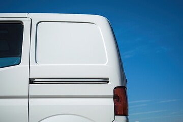 Fototapeta premium White van vehicle car transportation.