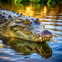 Obraz premium crocodile in water