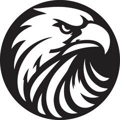 flying eagle head logo icon silhouette vector art flat design illustrations