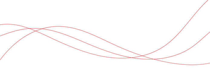 abstract vector red wave lines on white background