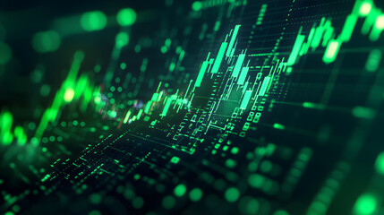Financial analysis graph background Stock market increasing graph banner stock market background