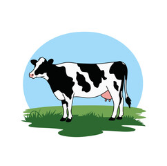 cow silhouettes isolated on a white background, Vector illustration.