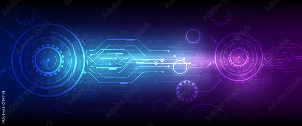 Poster abstract futuristic - molecules technology with polygonal shapes on dark blue background. illustrati