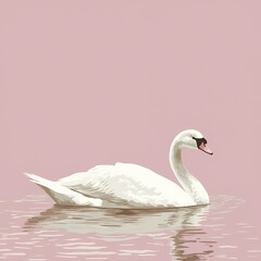 Flat Modern Swan Logo Design - Vector Icon Illustration