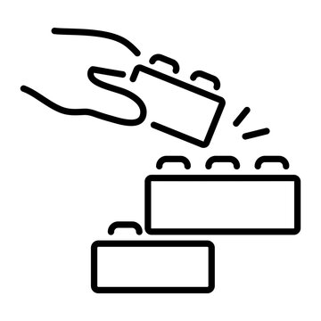 recommend clip art: A line icon of building blocks 