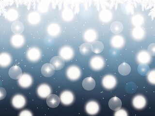 Obraz premium Soft winter bokeh background with glowing white lights and snowy branches. Perfect for festive, holiday, or Christmas-themed projects, providing an elegant and dreamy winter atmosphere