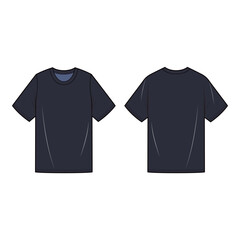 Vector illustration of an oversized, overfit tee fashion flat with short sleeves, a relaxed silhouette, and crew neck, designed for apparel templates, tech packs, and digital fashion sketches.


