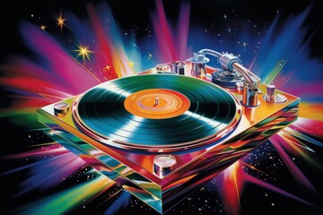 Vinyl art electronics gramophone.