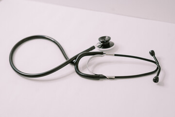 Isolated stethoscope on a white background, showcasing medical equipment in a clean