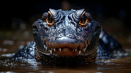 Fototapeta premium Close Up Photo of a Crocodile's Face