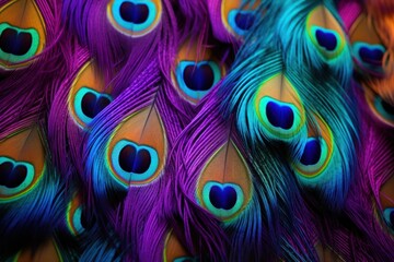 Obraz premium Peacock pattern animal purple.