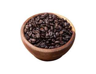 Obraz premium Coffee beans in a bowl isolated over white background