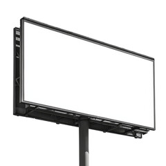 Empty billboard structure, perfect for advertising, white isolated background. cut out, PNG, transparent background.