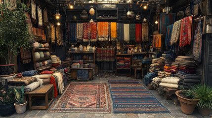 Vibrant Market Scene Showcasing Handcrafted Wool Products, Celebrating Artistry and Community Spirit