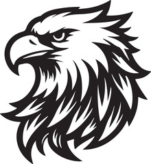 Obraz premium flying eagle head logo icon silhouette vector art flat design illustrations