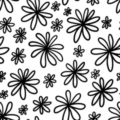 Fototapeta premium seamless floral pattern black and white coloring ornament oriental template allover print 