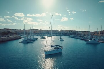 Fototapeta premium Menorca: Old Town Ciutadella Port, a Charming Harbor in the Balearic Islands