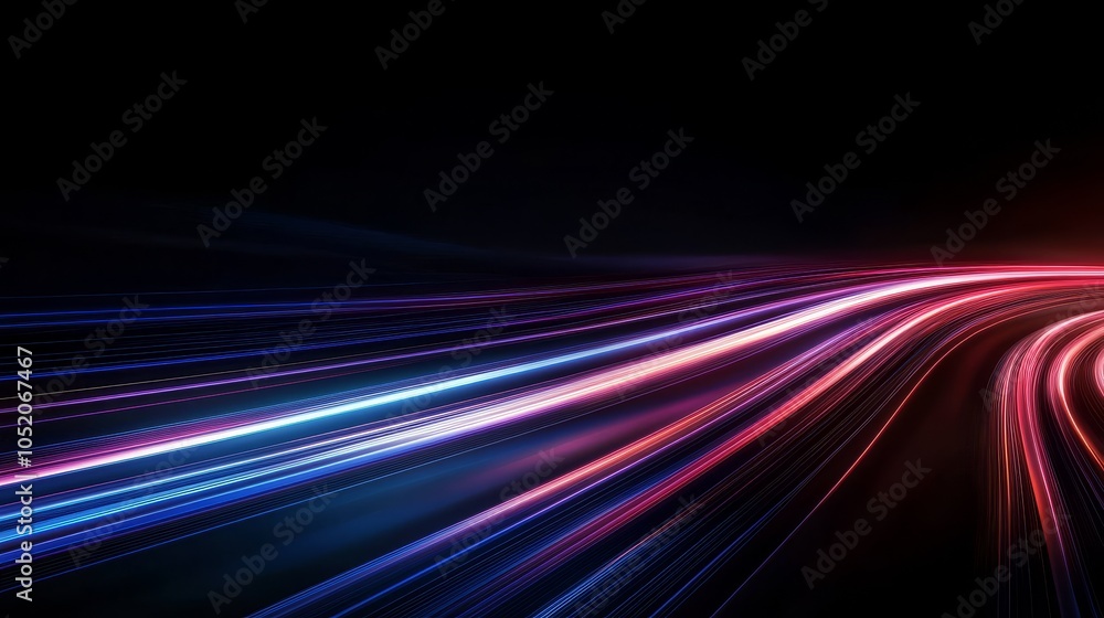 Poster high-speed data lines glowing against a dark backdrop.