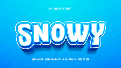 Snow 3D editable text effect