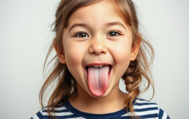 Playful Girl Sticking Out Tongue with a Bright Smile