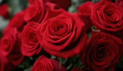 bunch of red roses generate by ai