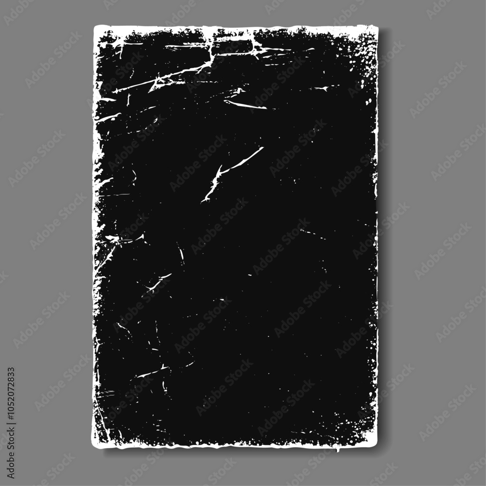 Poster old vinyl page with scratches and worn effect. vector isolated retro texture of poster. cover for mu