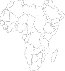 Detailed map of Africa, showcasing country borders