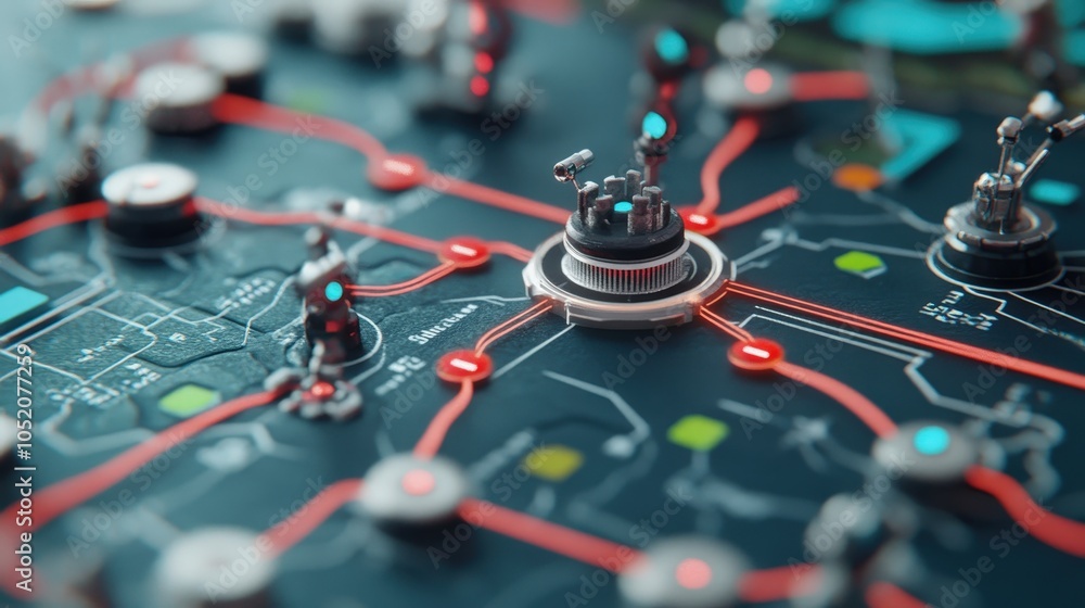 Poster futuristic technology network abstract ai generated background