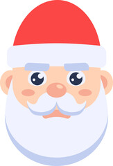 Santa Claus icon. Touched face. Cartoon style.