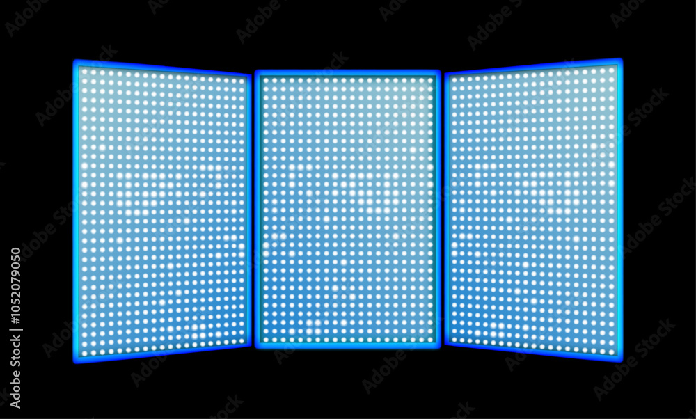 Aufkleber empty displays, isolated set of tv panels for video. vector led screens for cinema or theater, perfo