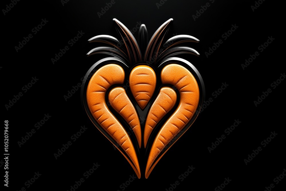 Aufkleber a minimalist design of a carrot, with clean lines and a simple color palette highlighting its bright