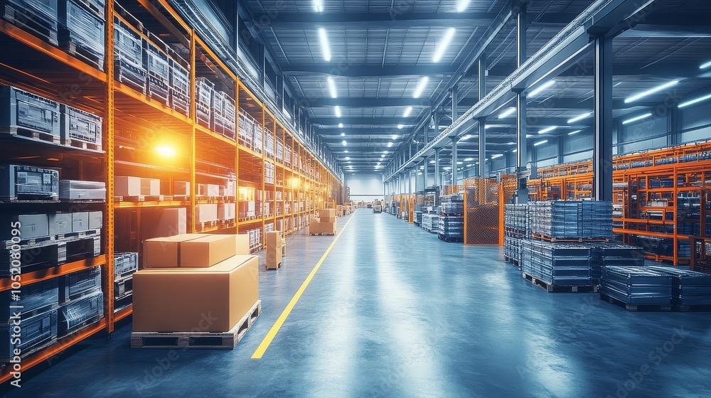Poster innovative technology transforms smart factory logistics.