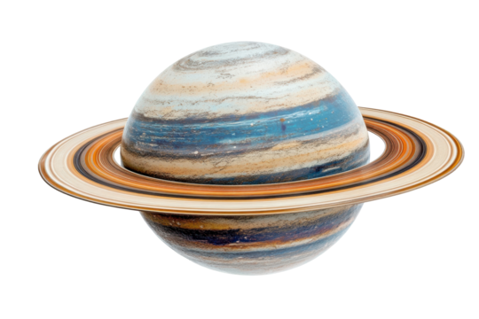 Ringed planet floating in space resembling Saturn's majestic rings