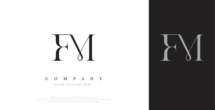 Initial FM Logo Design Vector 
