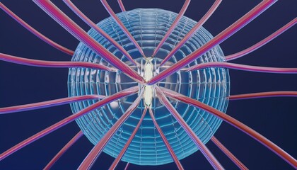 Fototapeta premium Cell membrane and biology, biological concept, 3d rendering.