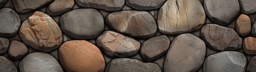 Fototapeta premium Smooth river stone texture, seamless pattern, evokes calmness and tranquility, ideal for earthy interior designs, enhances natural aesthetics and soothing environments