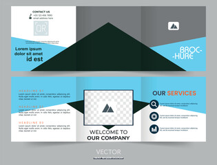 Square triple brokerage template for any type of business and corporate use. Ready Brochure.