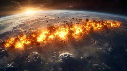 Earth Impact Realistic Illustration