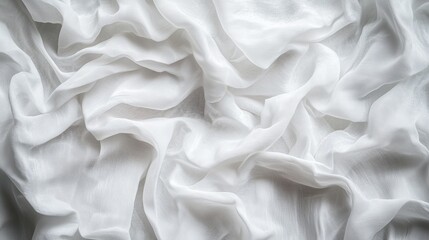 Fototapeta premium Scrambled tissue paper folds and crinkles, soft shadows, chaotic texture. AI generated 