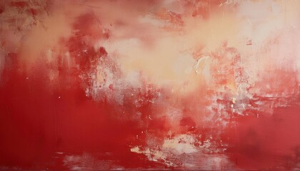 Fototapeta premium Intense Red Textured Abstract Background with Neutral and Beige Highlights, Perfect for Bold Designs, Artistic Projects, or Dramatic Backdrops in Marketing Materials and Branding Concepts