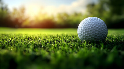 Obraz premium Golf Ball on Green Grass Photo
