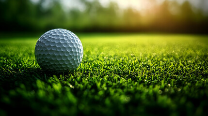 Obraz premium Golf Ball on Green Grass Photo