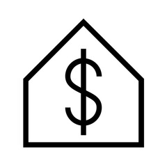House Money Single Icon in Outline Line Style